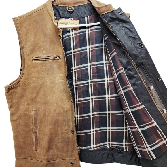 Milwaukee Leather Size XXL Crazy Horse Leather Vest W/ Gun Pocket & Dual Closure - Picture 9 of 10